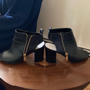 Black Cole Hahn boot sandal side zip 3 inch heel wore twice if that